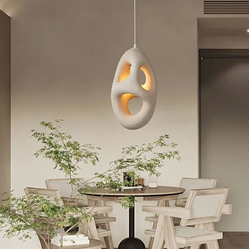 لوستر آویز نوری وابی LED با پوسته‌های دست‌ساز