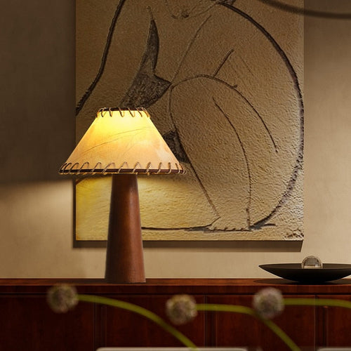 Candeeiro de Mesa de Madeira Asteri com LED e Brilho Quente Wabi Sabi