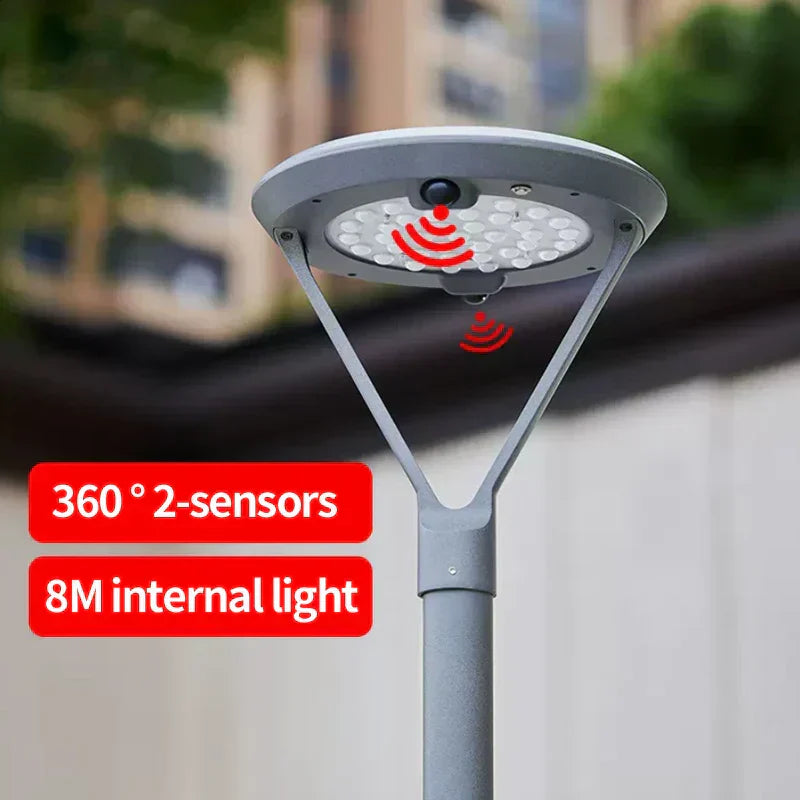 Solar Powered Courtyard Light With Motion Sensor And Waterproof Design