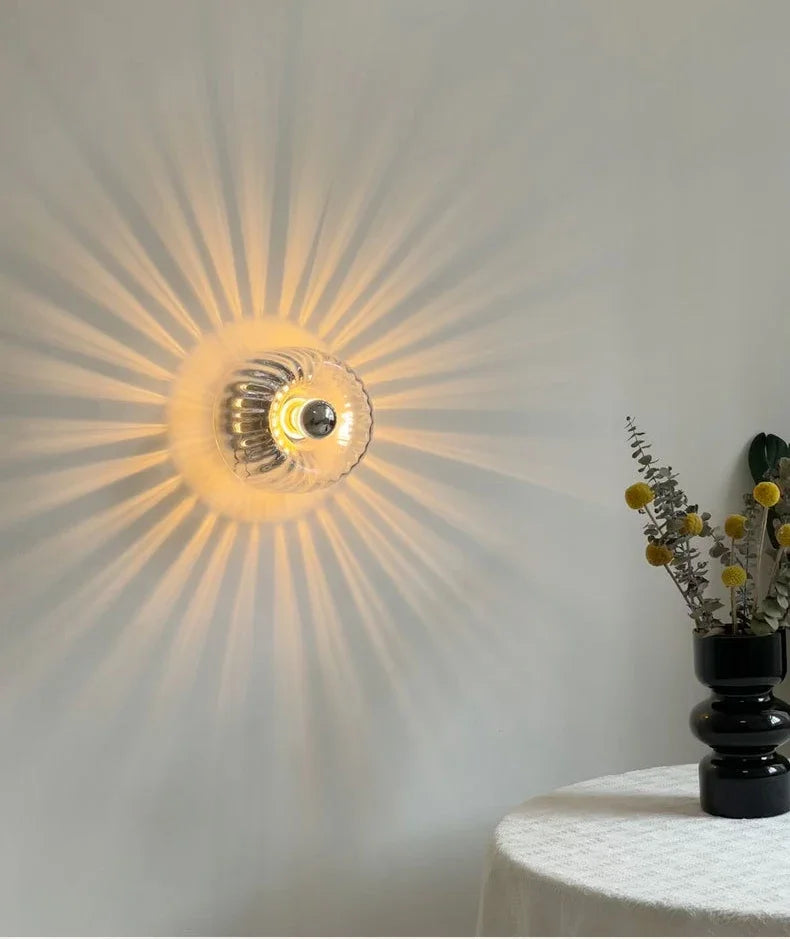 VeroLume szklana lampa ścienna w stylu nordyckim Bauhaus do salonu