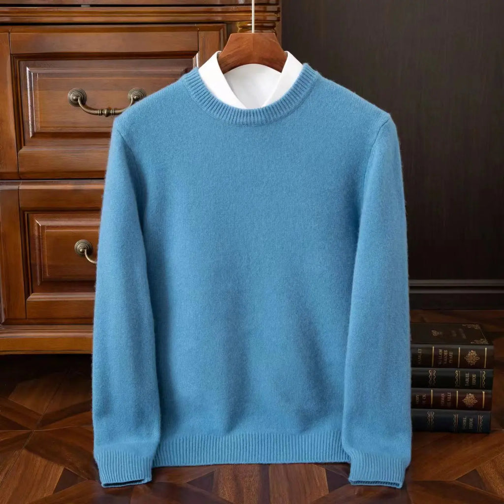 Nova 100% Wool Men’s Cashmere O Neck Sweater Pullover