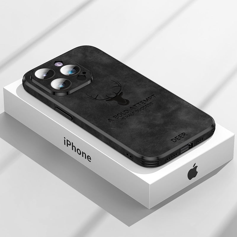 Ægte Læder Mobilcover Med Stødabsorberende, Stilfuldt Og Slankt Design