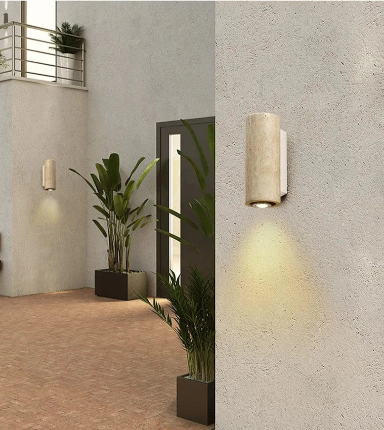EmberStone Travertine LED Wall Light for Living Rooms