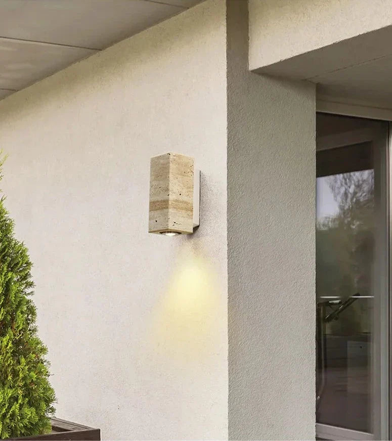 EmberStone Travertine LED Wall Light for Living Rooms