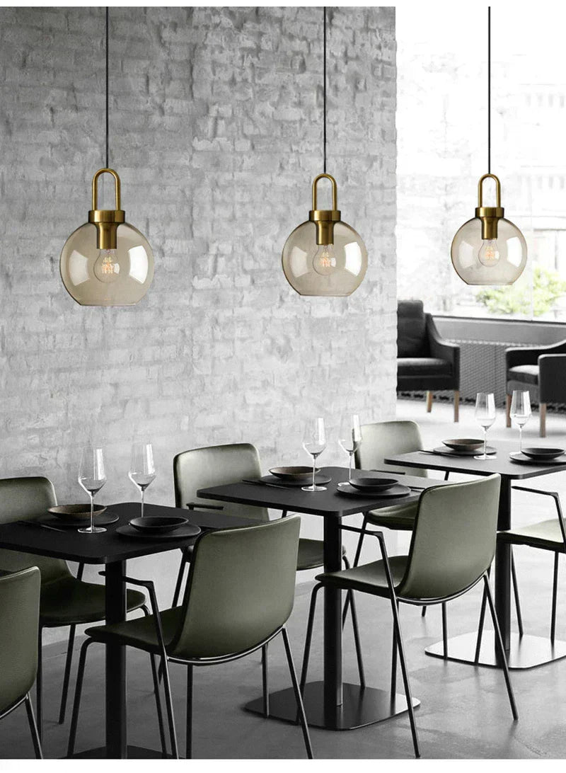 Industrial Glass Cord Pendant Light With Color Options And 3-Year Warranty