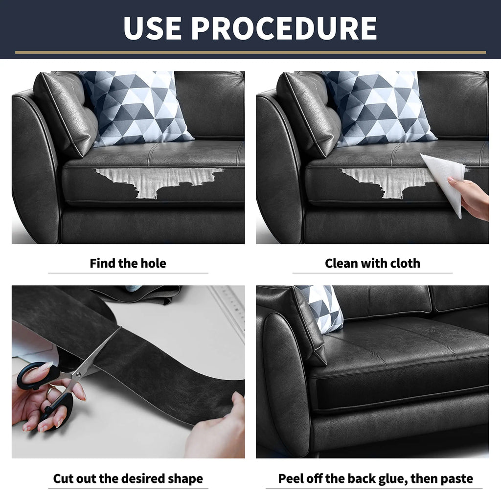 Leather Repair Patch for Furniture and Accessories Self-Adhesive PU Material