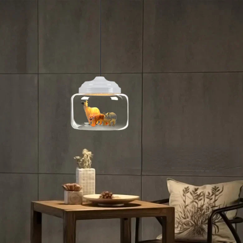 AuroraNest Dyr Glas LED Loftlampe til Børneværelse