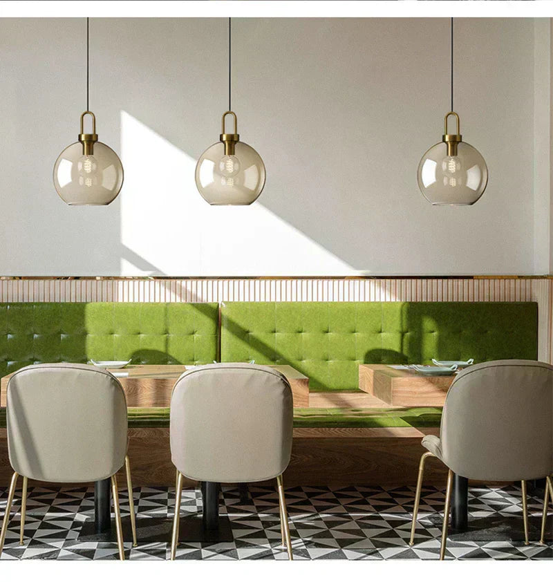 Industrial Glass Cord Pendant Light With Color Options And 3-Year Warranty