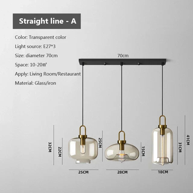 Industrial Glass Cord Pendant Light With Color Options And 3-Year Warranty