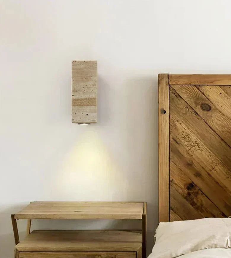 EmberStone Travertine LED Wall Light for Living Rooms