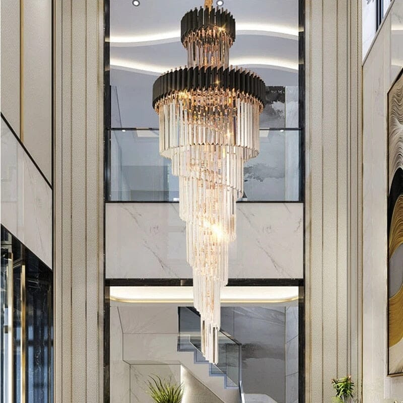 لوستر کریستالی مارپیچی LED اورلیا برای اتاق‌های مدرن