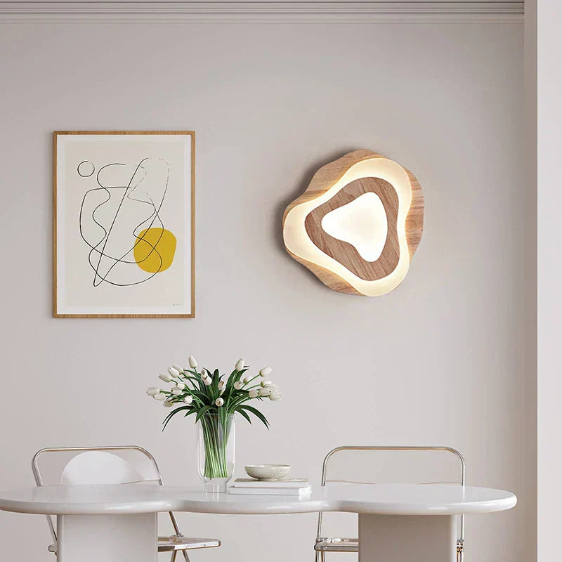 Aureon Bloom Wood & Metal Chandelier, Two-Layer Design