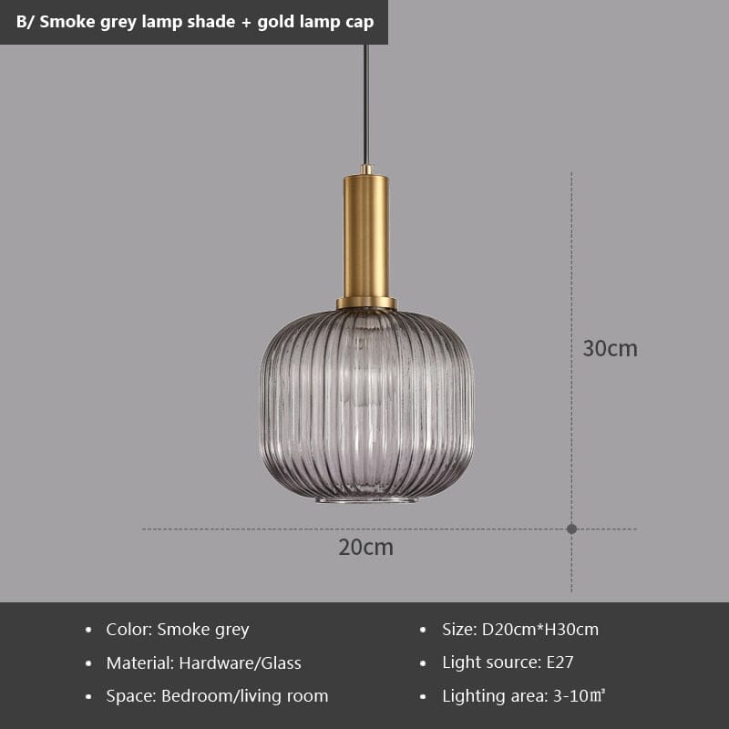 Astrae Nordic Fluted Glass Pendant Lights for Modern Rooms