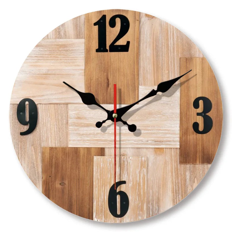 TimberGlow Wall Clock In Beautiful Wood Grain Design