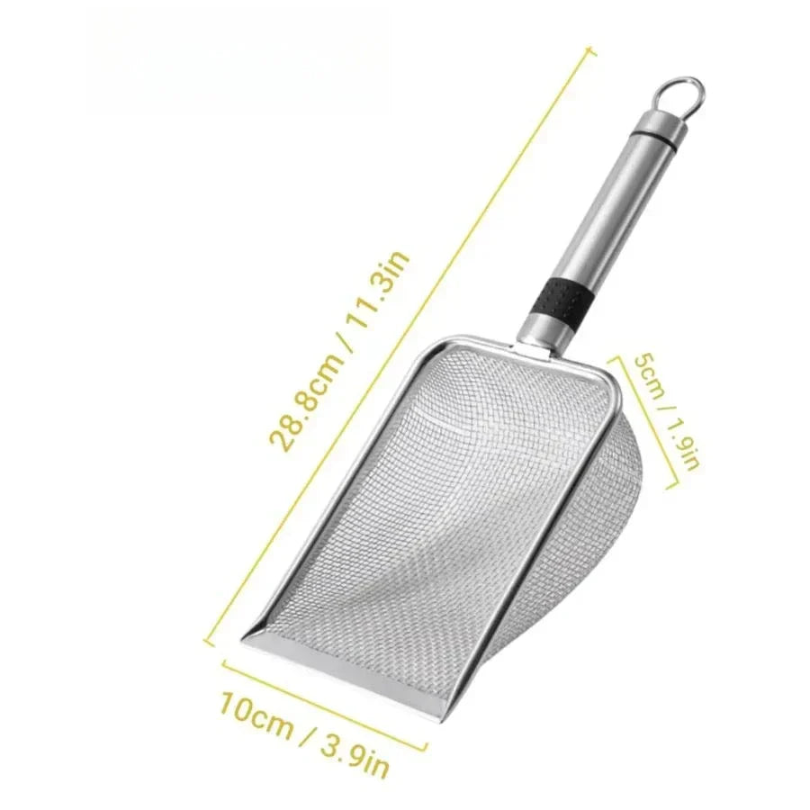 PawEase Stainless Steel Cat Litter Scoop With Ergonomic Handle And Rust Resistance
