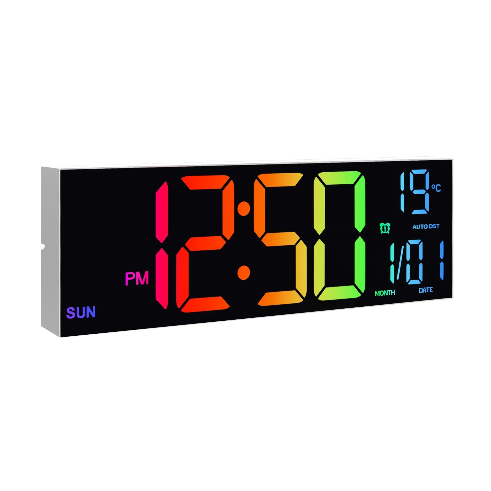 ساعت دیواری دیجیتال بزرگ LumaTime با نمایشگر LED رنگی RGB و کنترل از راه دور