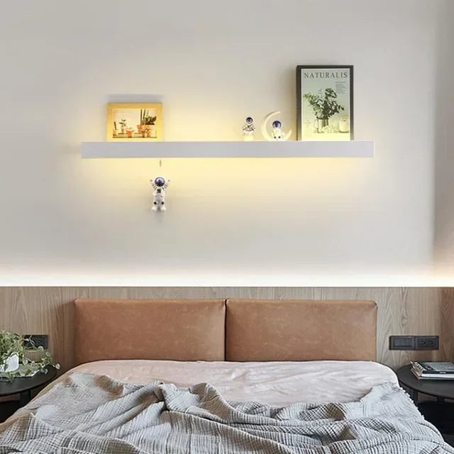 AstraNook LED Wall Lamp With Integrated Night Shelf for Bedroom