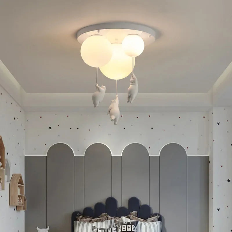 WhimsyGlow Balloon Bear Chandelier for Kids Room by NyraLight