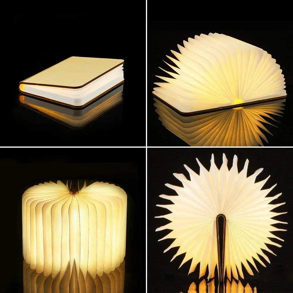 QuillView Foldable Book Lamp Elegant Reading Decor Light