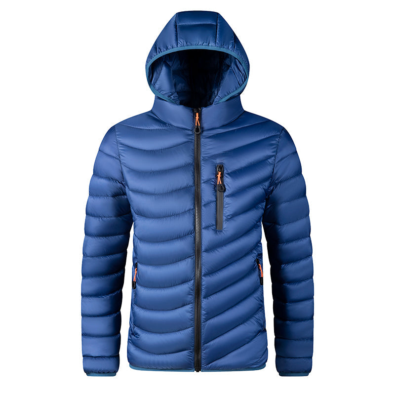 Nordfell Men's Cotton Padded Hooded Windbreaker Jacket for Autumn and Winter