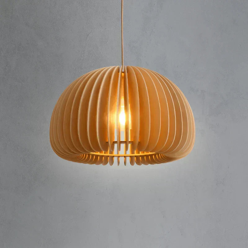 Lampada a Sospensione Zucca Rustica LumenOak con Altezza Regolabile Ideale per Sale da Pranzo