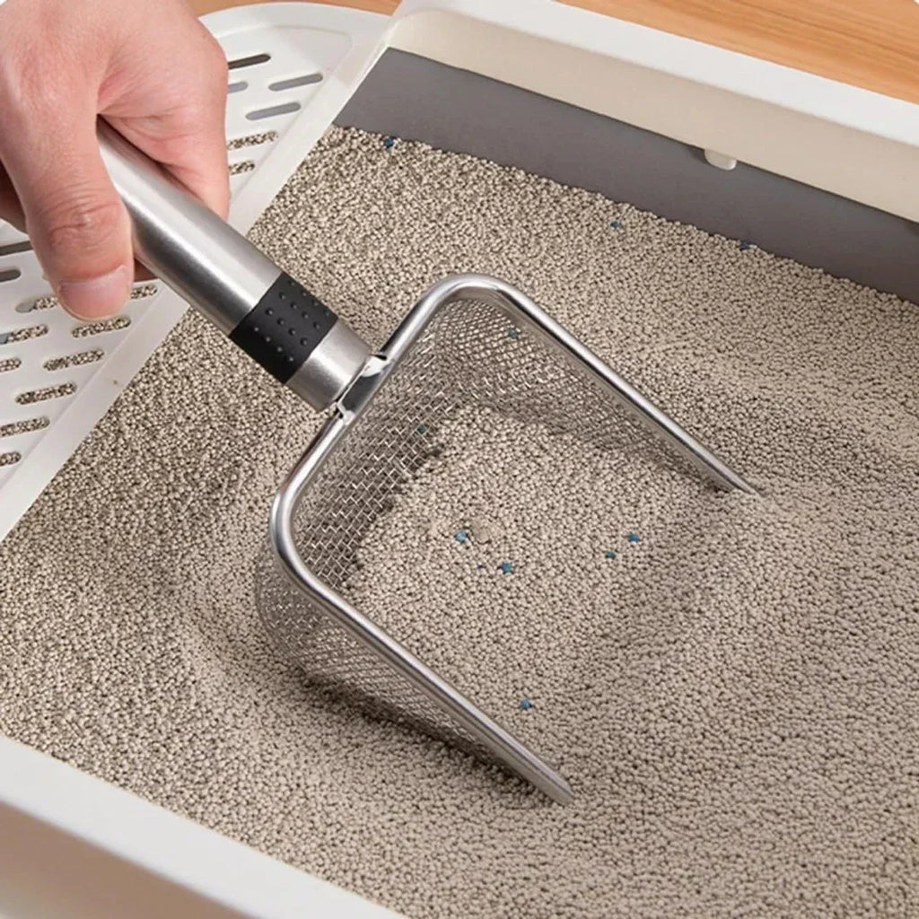 PawEase Stainless Steel Cat Litter Scoop With Ergonomic Handle And Rust Resistance