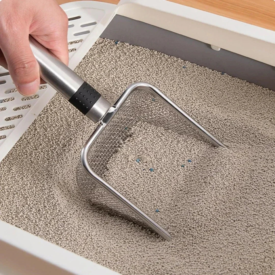 PawEase Stainless Steel Cat Litter Scoop With Ergonomic Handle And Rust Resistance
