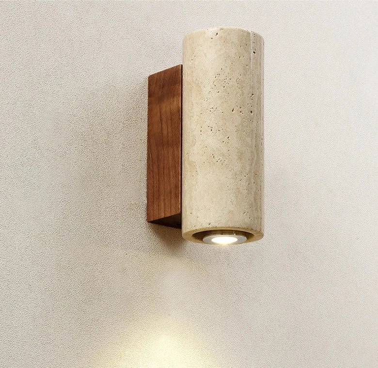 EmberStone Travertine LED Wall Light for Living Rooms