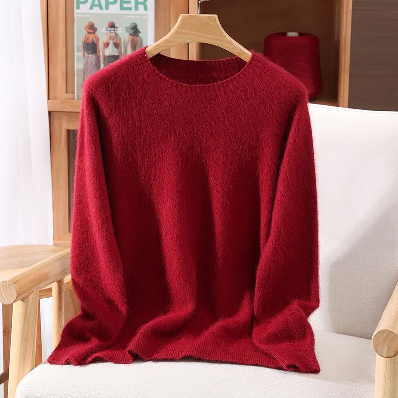 Aurelia 100% Cashmere Sweater Ultra Soft O-Neck Knit For Women