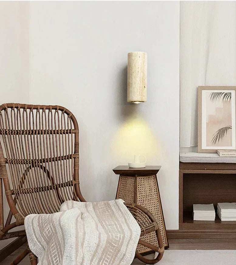 EmberStone Travertine LED Wall Light for Living Rooms