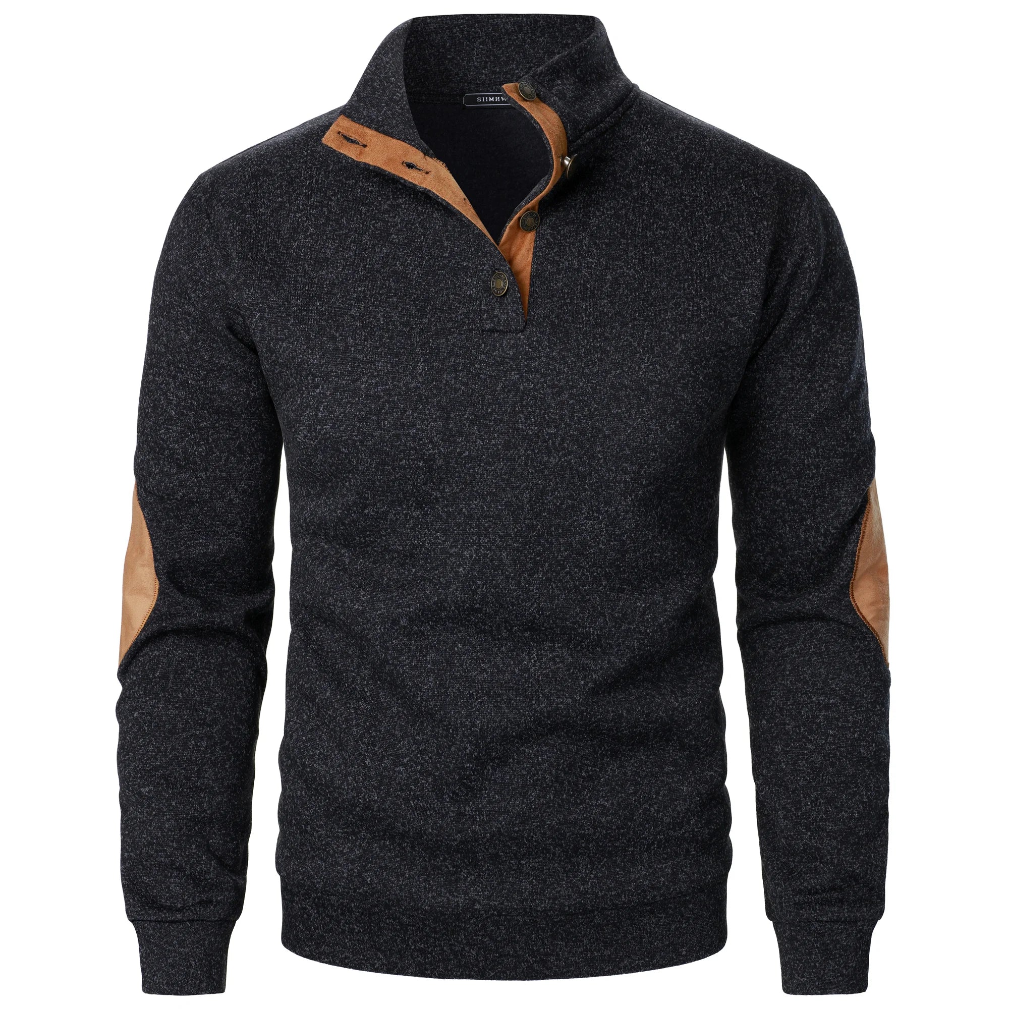 Astra Stand Collar Knitted Sweater With Button Details And Long Sleeves