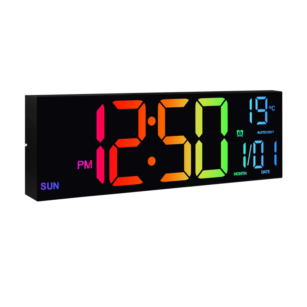 ساعت دیواری دیجیتال بزرگ LumaTime با نمایشگر LED رنگی RGB و کنترل از راه دور