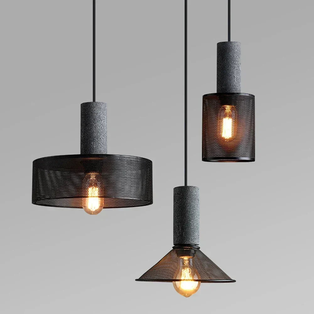 Quarryline Retro American Cement Pendant Lamp For Kitchens