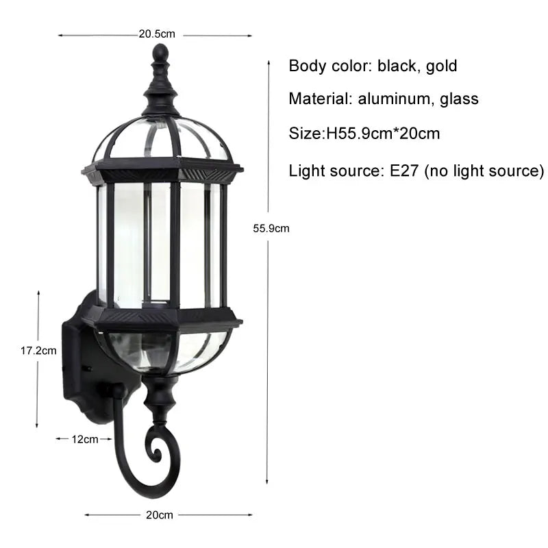 NovaRidge Outdoor Wall Lanterns IP55 Waterproof Rustproof