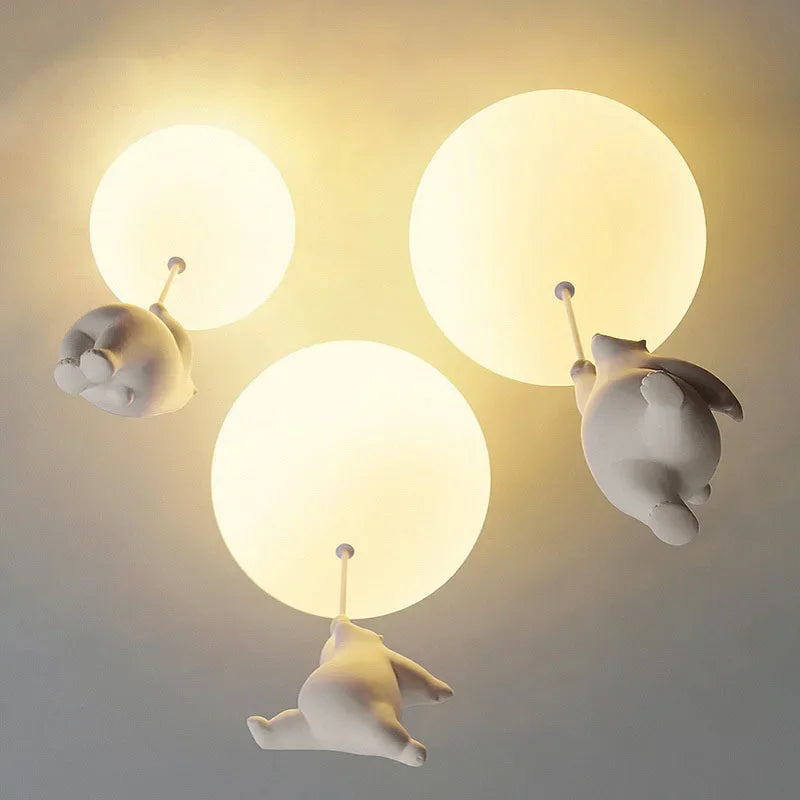 WhimsyGlow Balloon Bear Chandelier for Kids Room by NyraLight