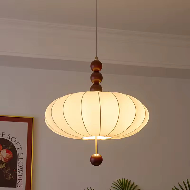 Mirelle | Lampada a sospensione in tessuto in stile Wabi-Sabi medievale francese
