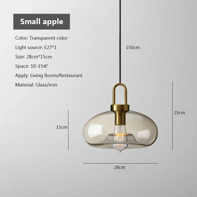 Industrial Glass Cord Pendant Light With Color Options And 3-Year Warranty