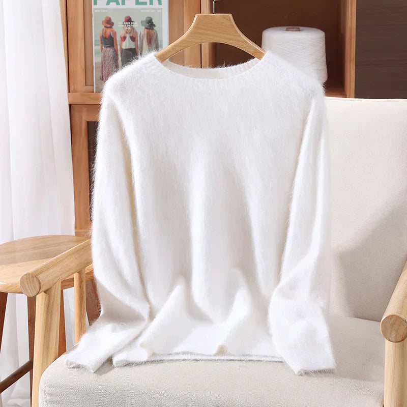 Aurelia 100% Cashmere Sweater Ultra Soft O-Neck Knit For Women