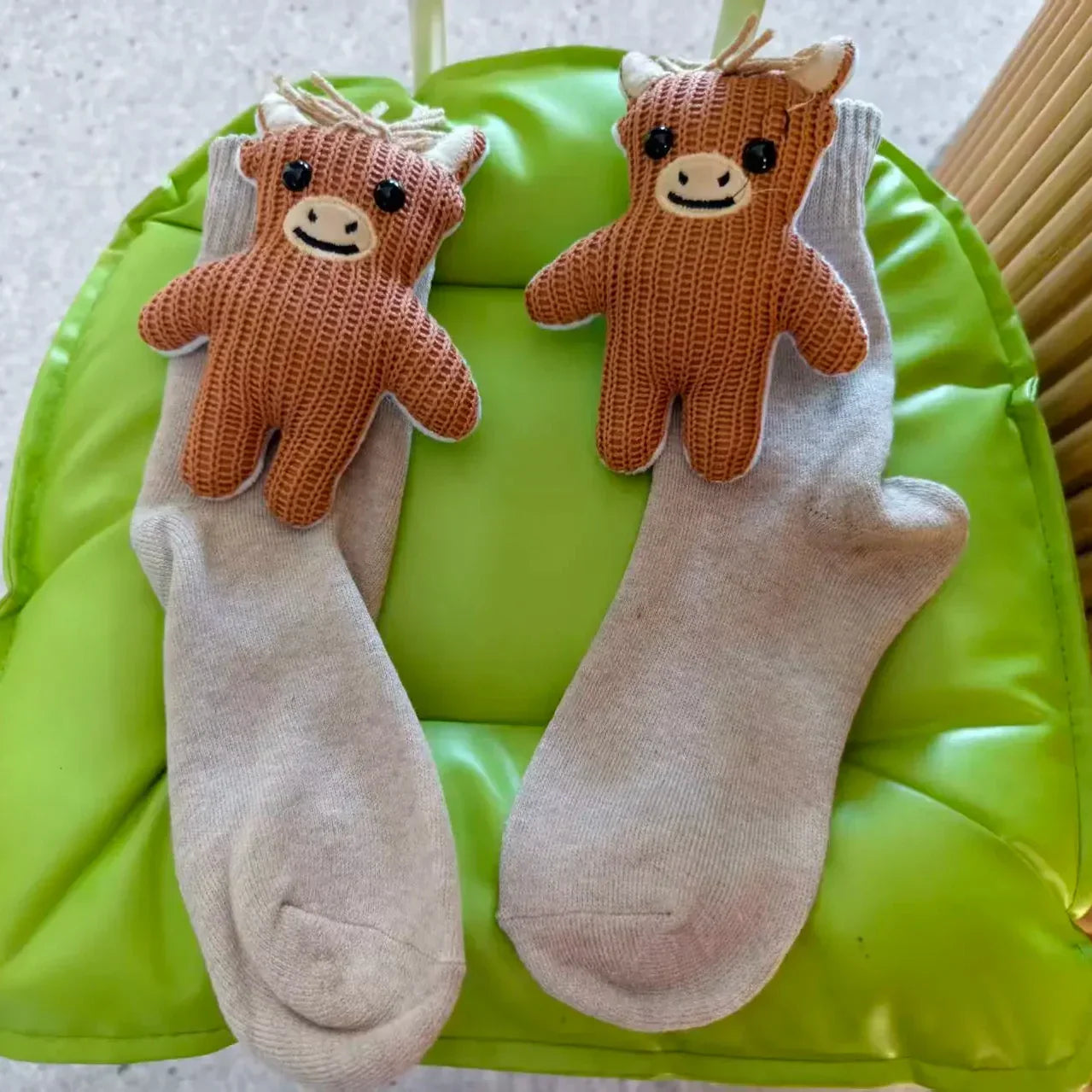 SnugNest Cozy House Socks With Cute 3D Animal Accent And Non-Slip Sole