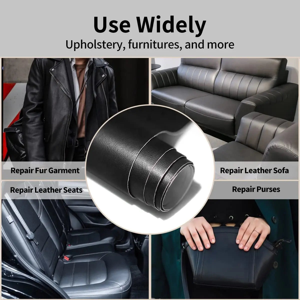 Leather Repair Patch for Furniture and Accessories Self-Adhesive PU Material