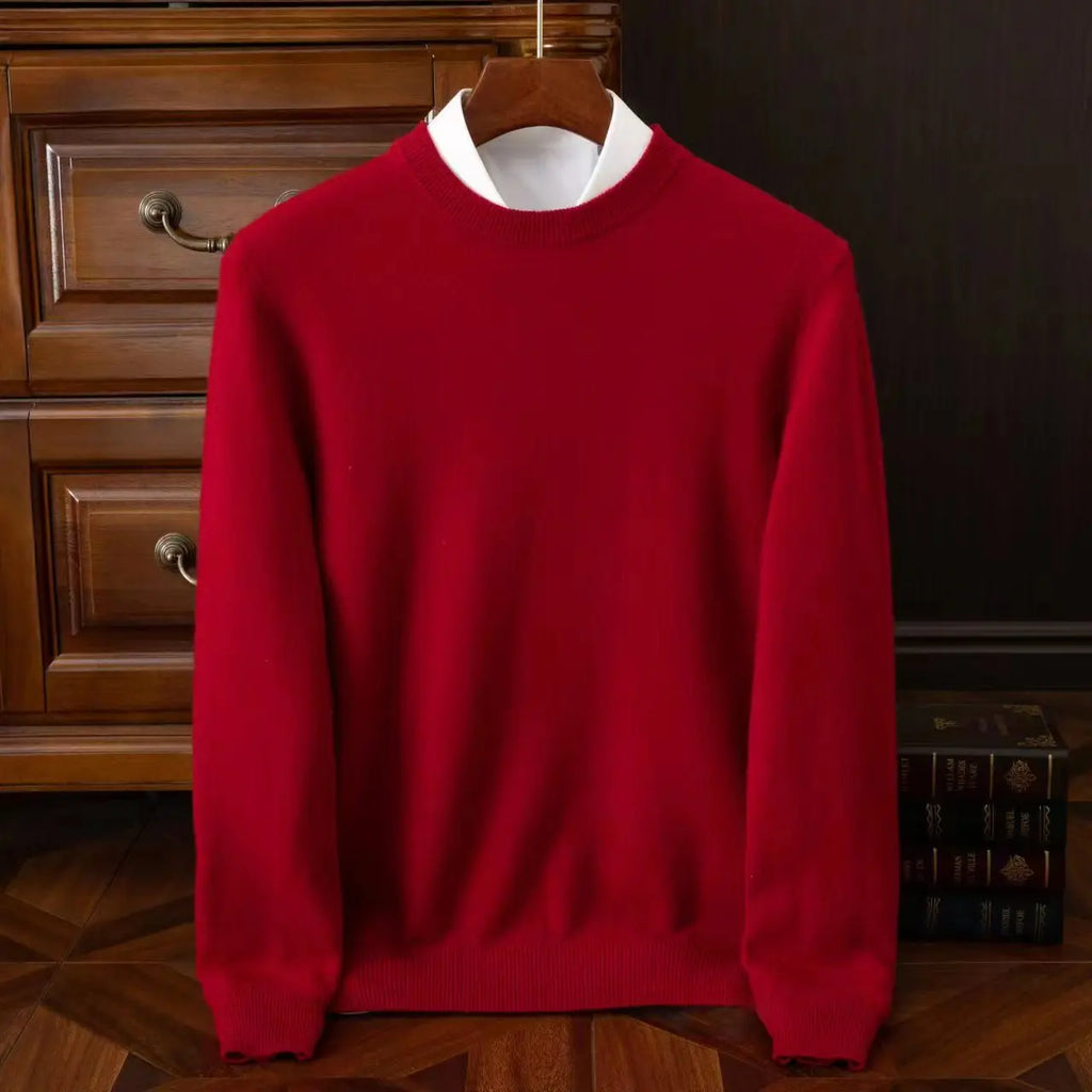 Nova 100% Wool Men’s Cashmere O Neck Sweater Pullover