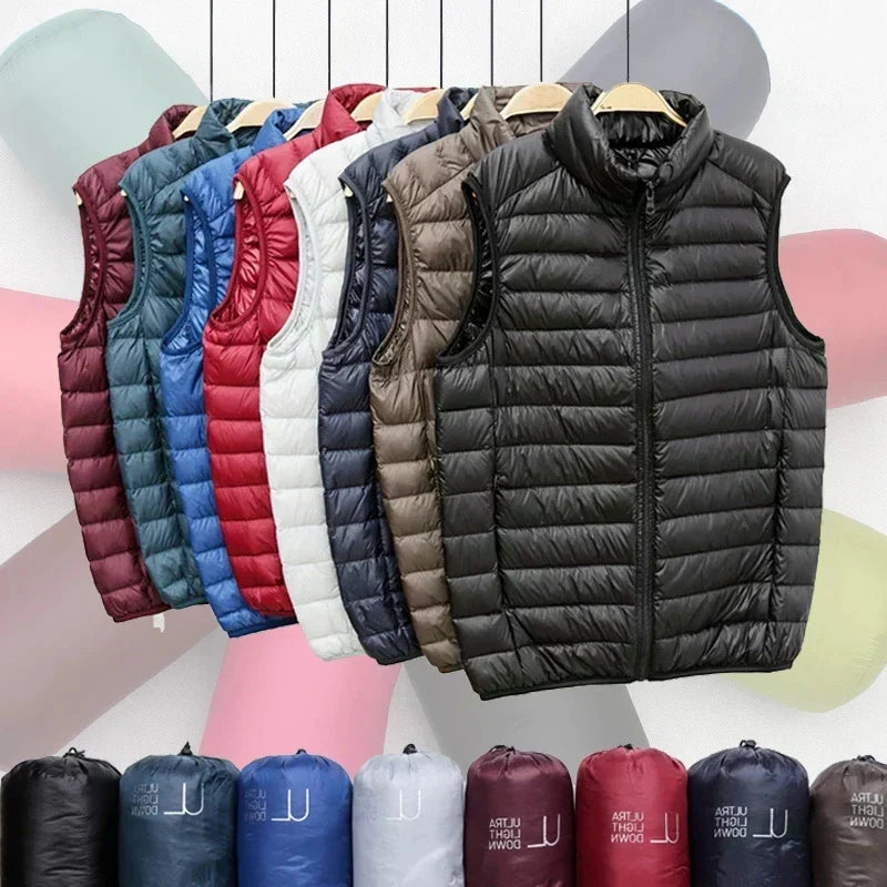 Lentra Herren Ultraleichte Ärmellose Steppweste für Winter und Herbst