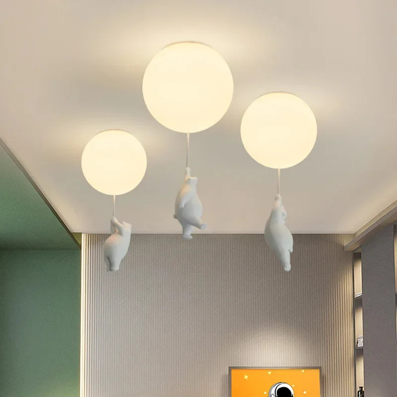 WhimsyGlow Balloon Bear Chandelier for Kids Room by NyraLight