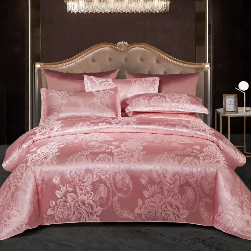 Aurelia Satin Rayon Jacquard Duvet Cover Set 220x240 for Double Bed