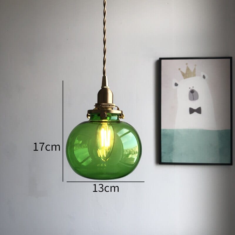 Lustră Pandantiv cu Bile de Sticlă Colorată Lyra Vintage, Handmade