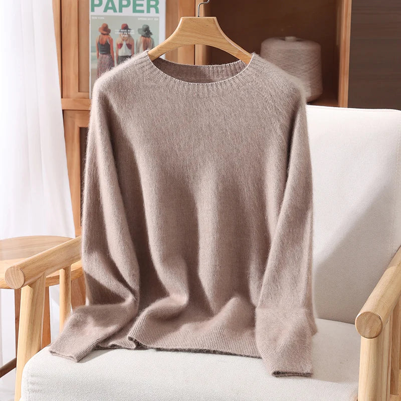 Aurelia 100% Cashmere Sweater Ultra Soft O-Neck Knit For Women