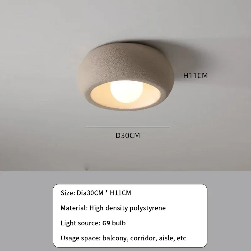 Kairoa Rund LED Loftlampe i Minimalistisk Japansk Wabi-Sabi Stil