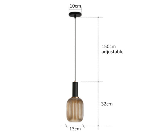 Levande retro glaspendellampa med LED för vardagsrum och sovrum