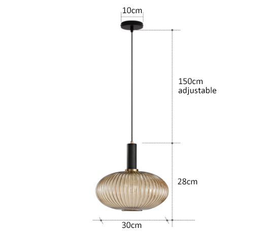 Levande retro glaspendellampa med LED för vardagsrum och sovrum