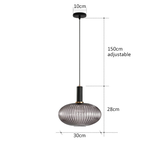 Levande retro glaspendellampa med LED för vardagsrum och sovrum